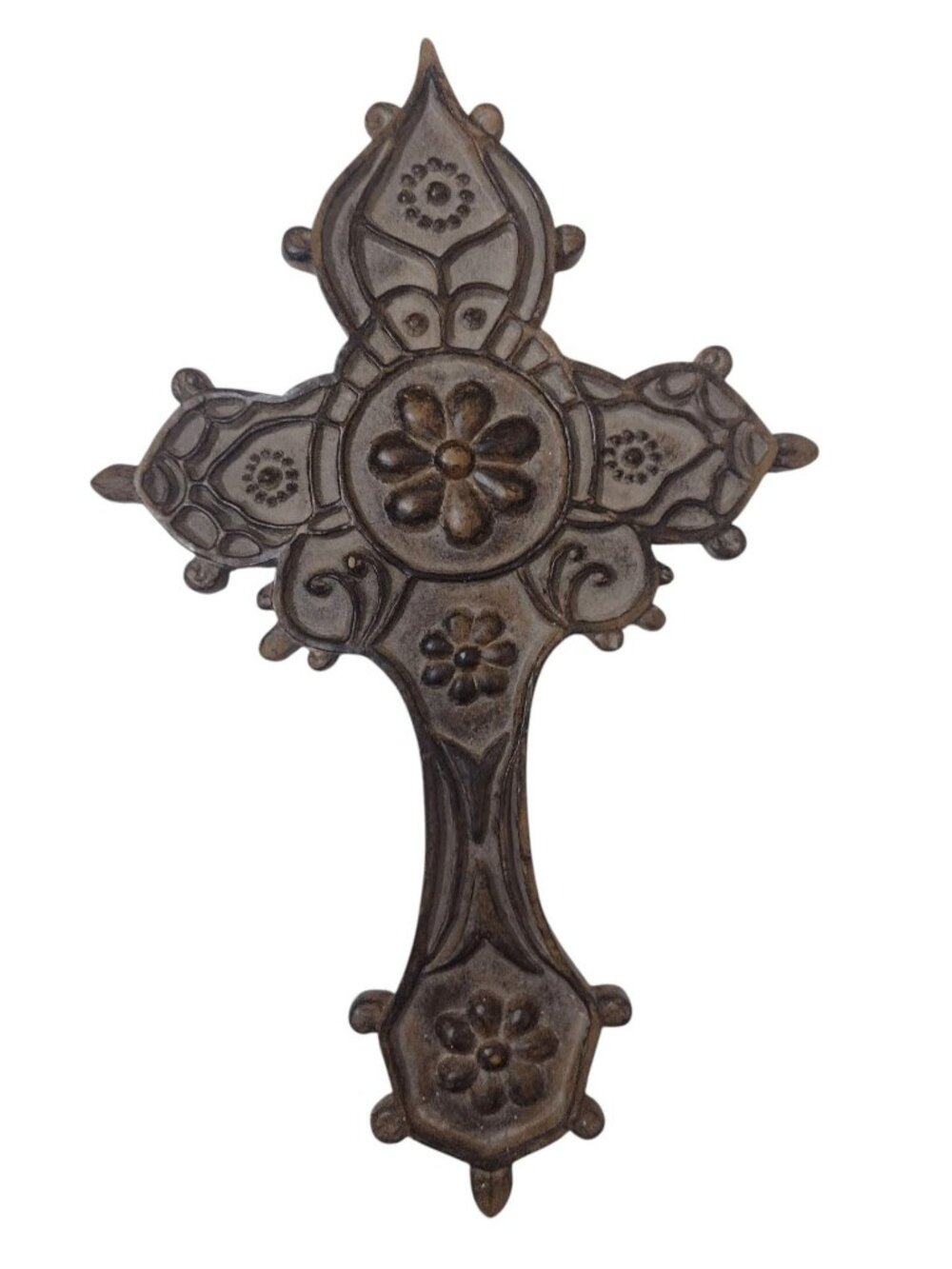 Vintage Composite Ornate Wall Cross 13" Gothic Religious Castlecore